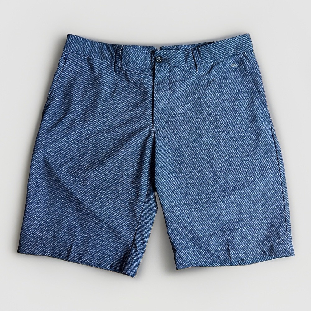 J Lindeberg Vent Print Shorts Mens 33x10 Blue Performance Golf Stretch Outdoor